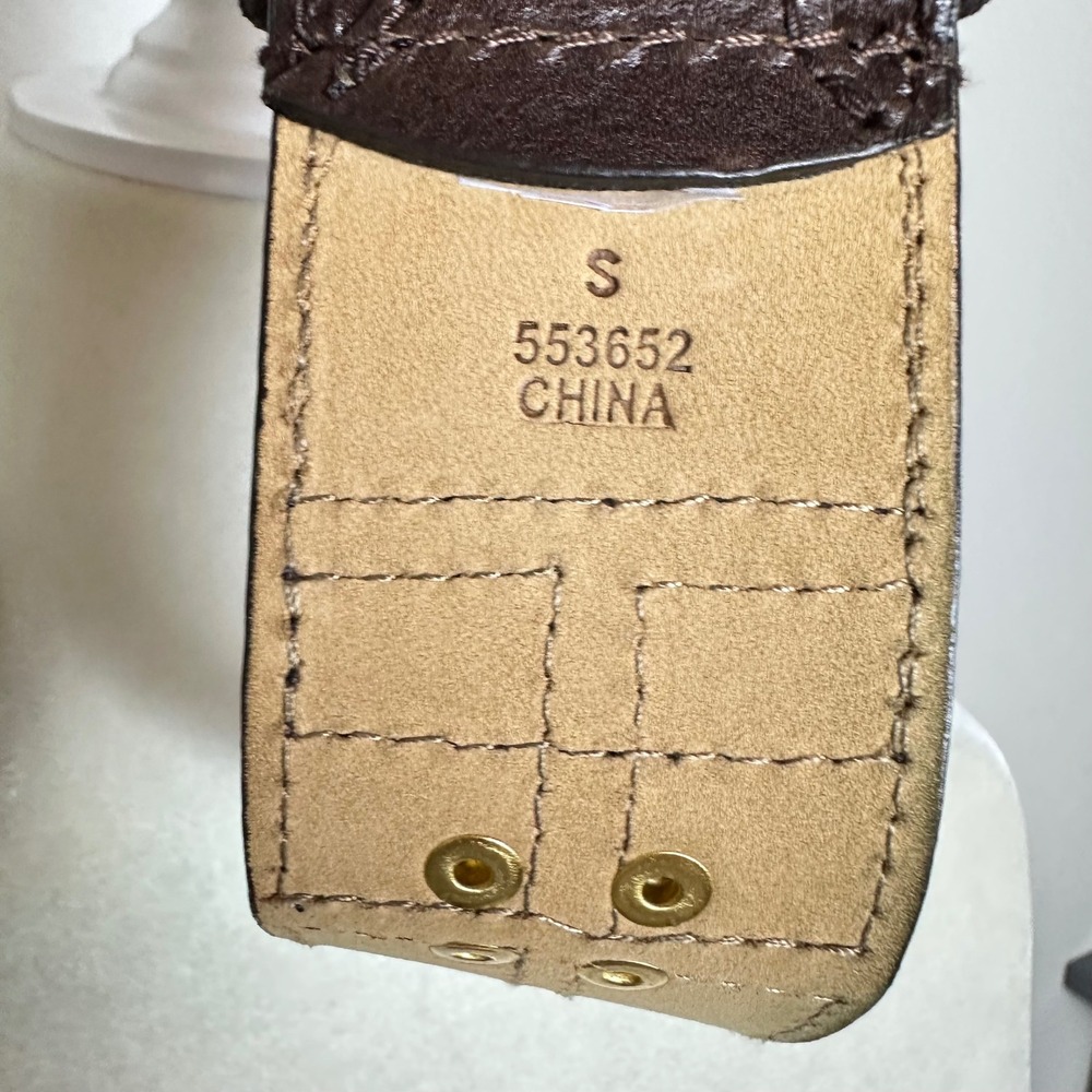 Michael Kors Brown Leather Suede Patchwork Studded Waist Belt Gold Buckle Small - Picture 9 of 10